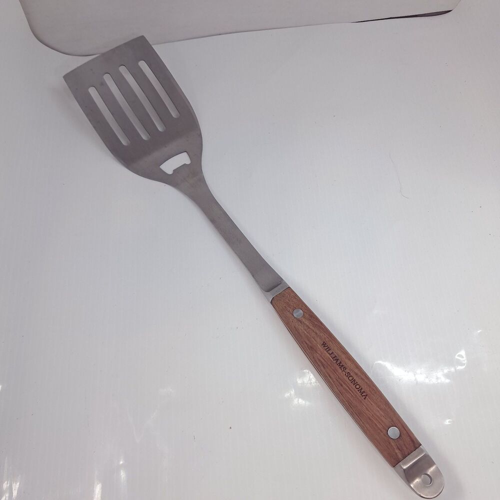 Williams-Sonoma BBQ spatula turner flipper Grilling Tool wood handle stainless